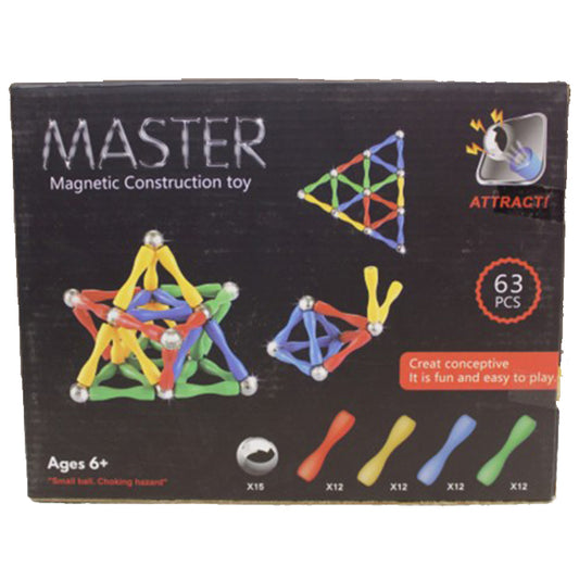 Master Magnetic Construction sticks & Balls Toy 63 pcs