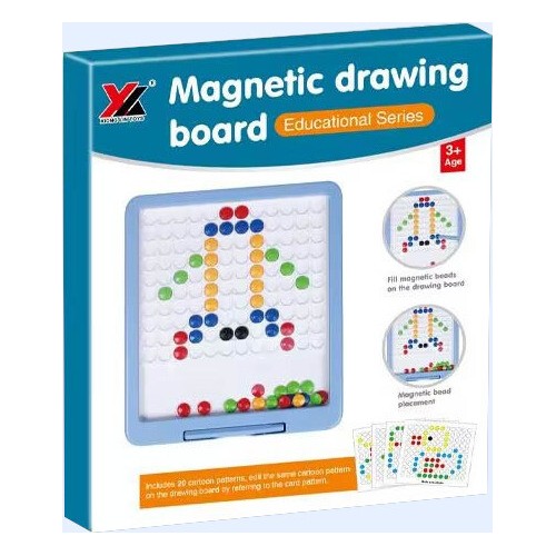 Magnetic Drawing Board with Colorful Beads & Pen.