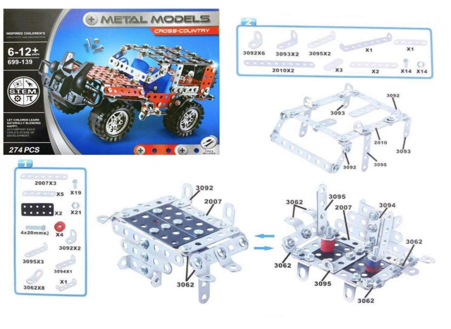 STEM Cross Country Metal Models Assembly Set .