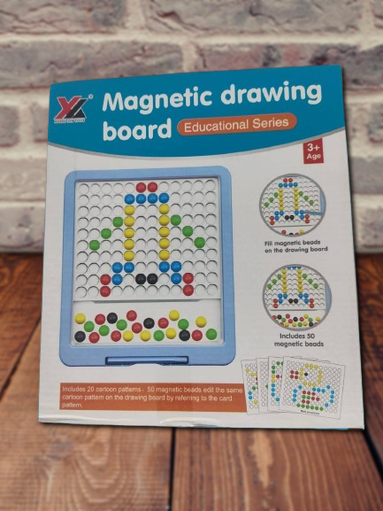 Magnetic Drawing Board with Colorful Beads & Pen.