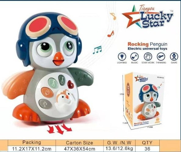 Cute Rocking Penguin Toy with light and music.