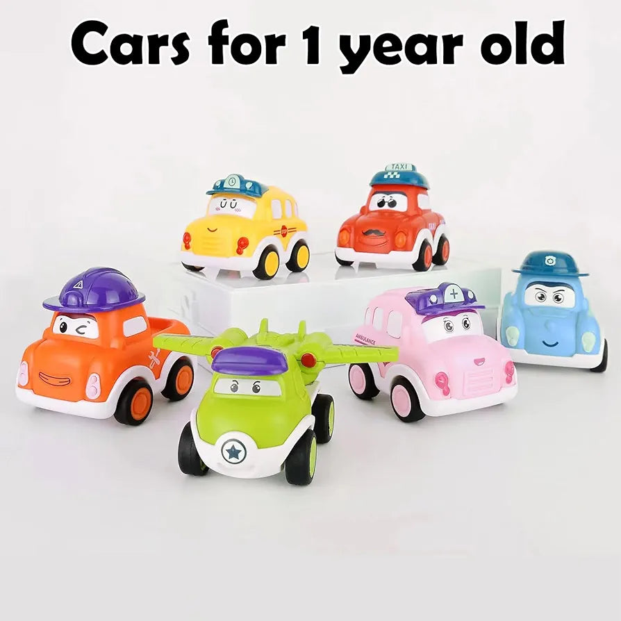 Pull Back Mini Cars 6 Pack for Toddlers