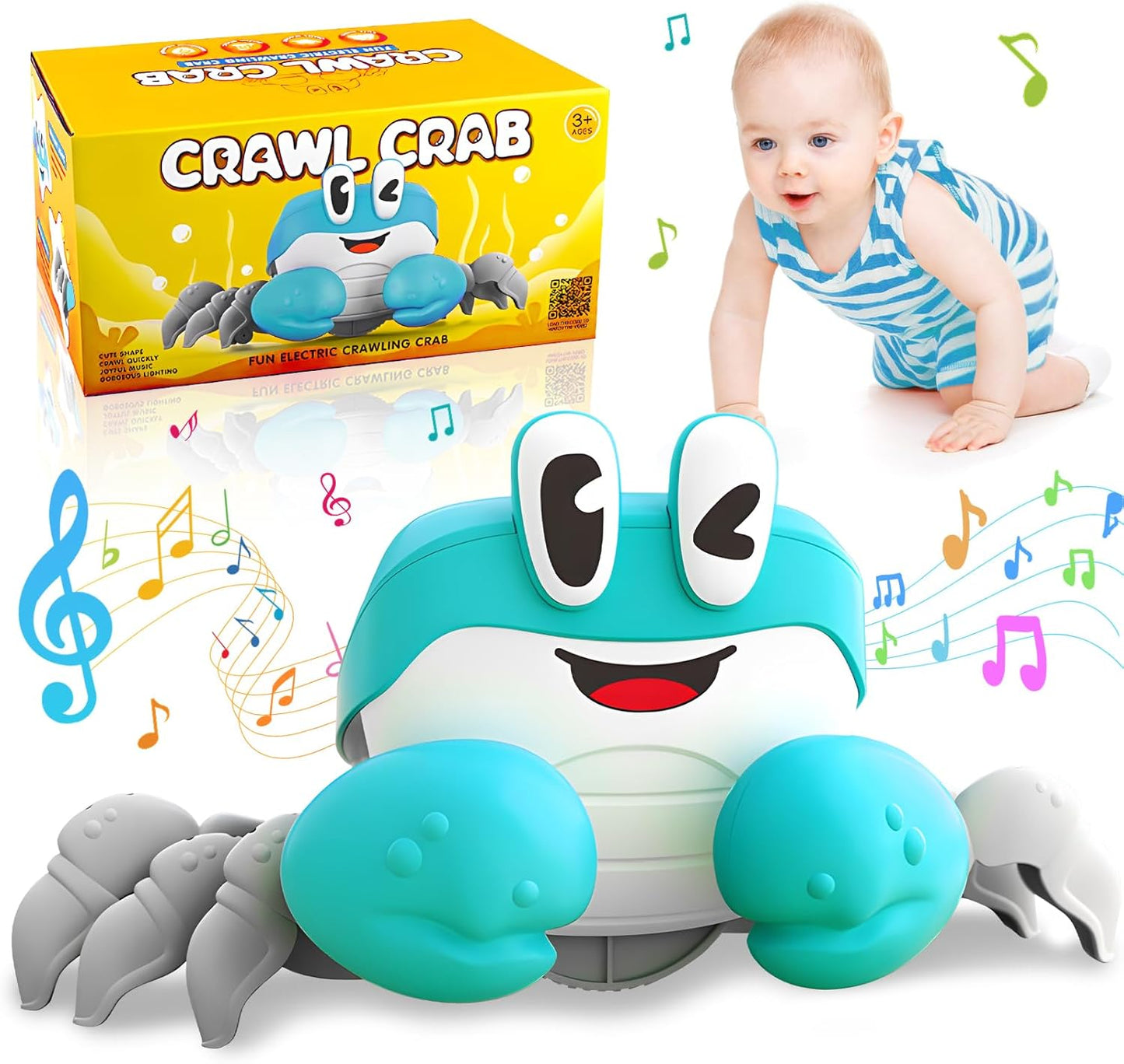 Musical Crawling Crab Baby Toy - Tummy Time & Learning Fun