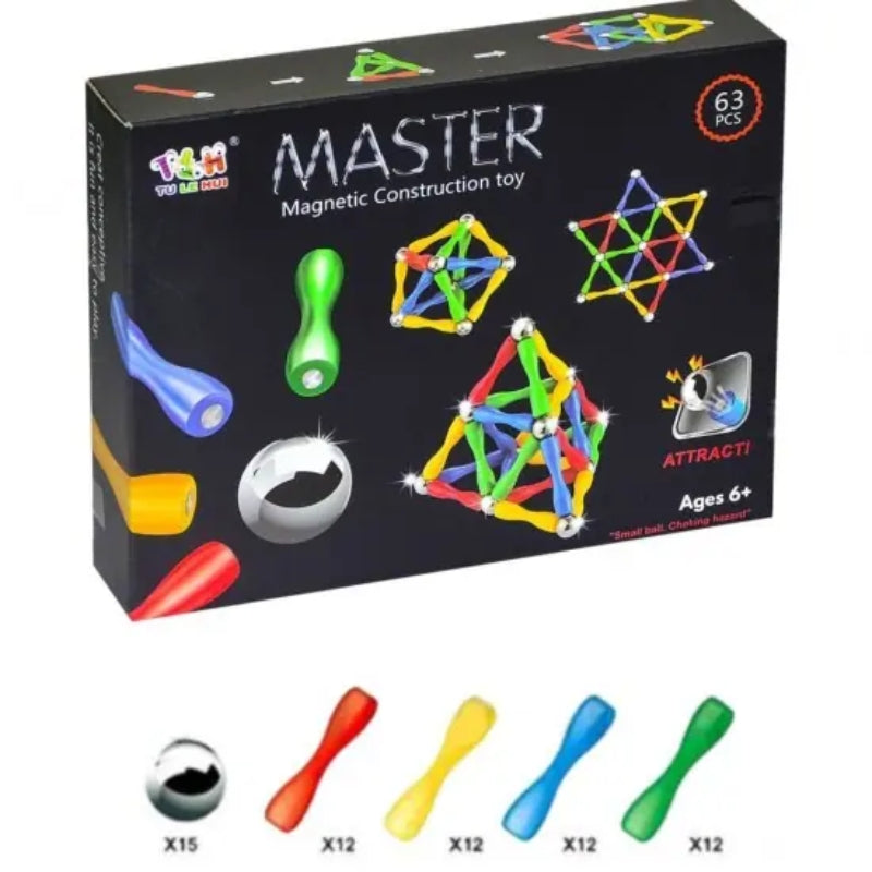 Master Magnetic Construction sticks & Balls Toy 63 pcs